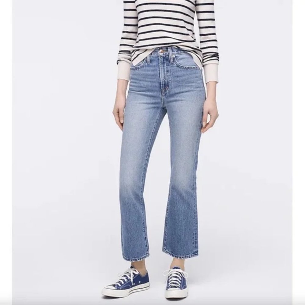 J.Crew Point Sur Rigid Kickout Crop Jean in Sailor Blue Wash Size 24 | Fits More
